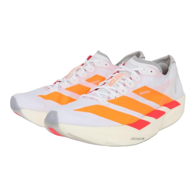 アディダス(adidas)ランニングシューズ トレーニングシューズ 部活 アディゼロ タクミ セン 11 ホワイト オレンジ …