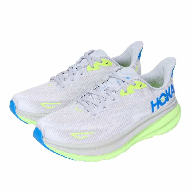 ホカ(HOKA)ランニングシューズ クリフトン9 ミディアムグレー フラッシュイエロー 1127895-STLC スニーカー …の通販は