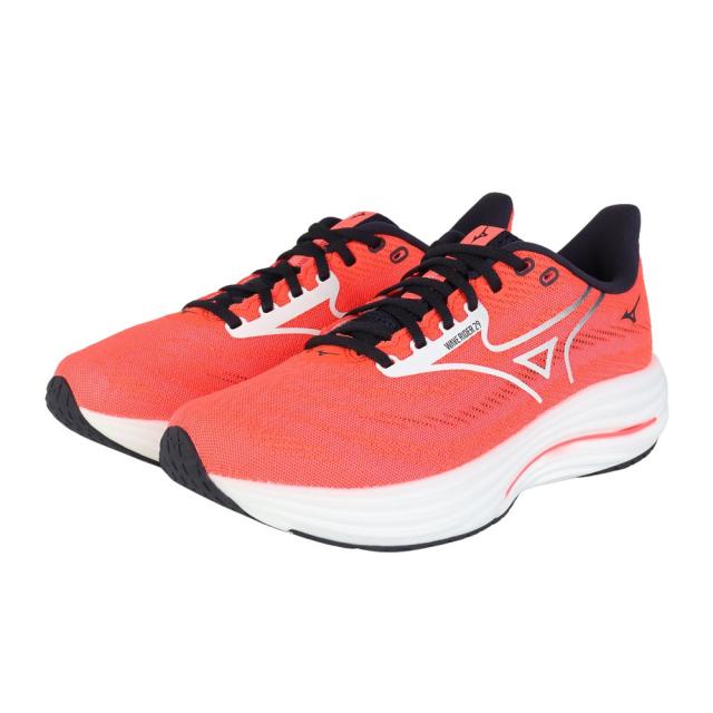 ミズノ(MIZUNO)ランニングシューズ ジョギングシューズ ウエーブライダー 29 レッド ホワイト J1GC250312(…