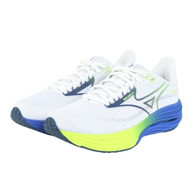 ミズノ(MIZUNO)ランニングシューズ ジョギングシューズ ウエーブライダー 29 ホワイト ブルー J1GC250353 …