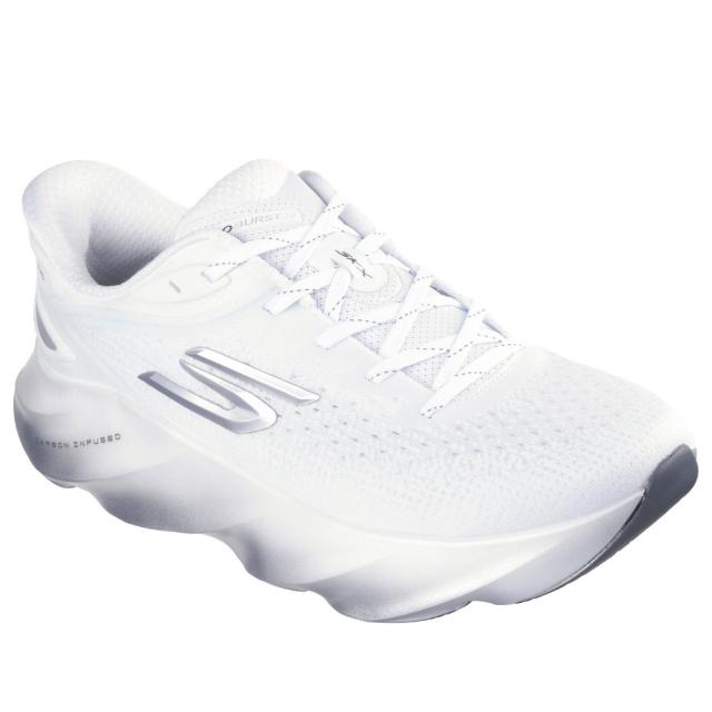 スケッチャーズ(SKECHERS)ランニングシューズ ジョギングシューズ スリップインズ エアロ バースト ホワイト シルバー…