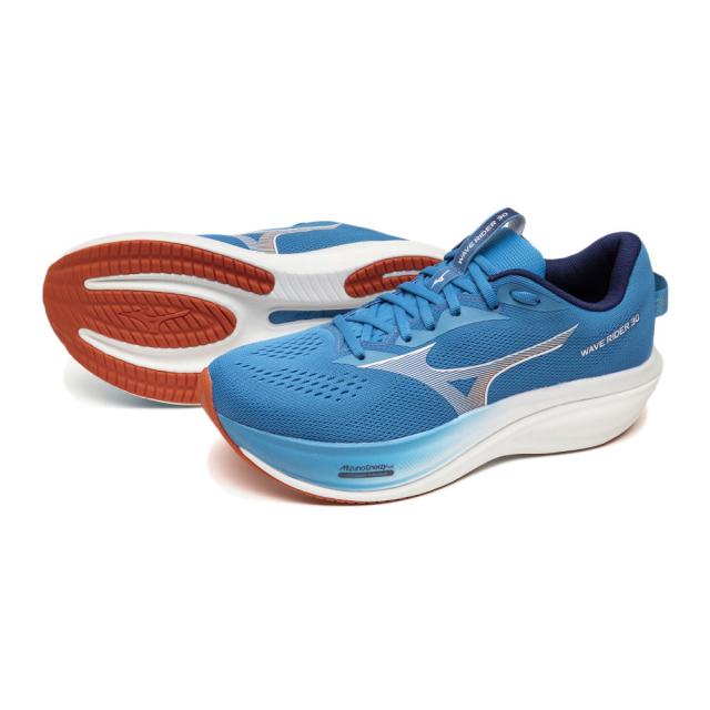 ミズノ(MIZUNO)ランニングシューズ ジョギングシューズ ウエーブライダー 30 ブルー ホワイト J1GM262053 …