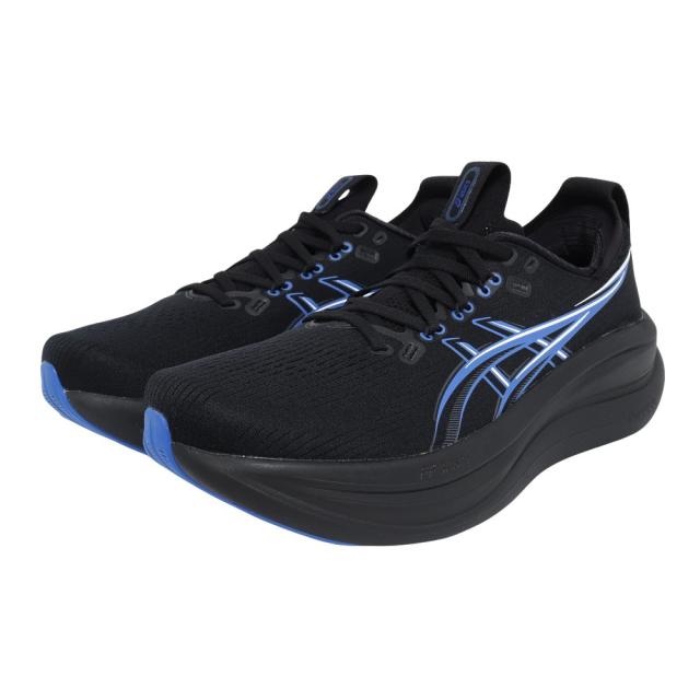 アシックス(ASICS)ランニングシューズ ジョギングシューズ ゲルニンバス 28 ブラック ブルー 1011C127.004…