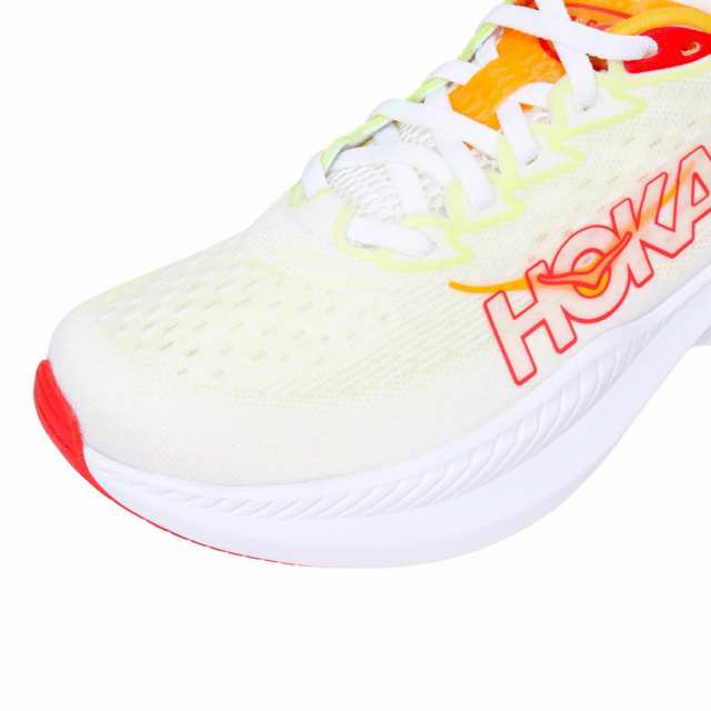 ホカ(HOKA)ランニングシューズ マッハ6 ホワイト グリーン 1147810-WTLT スニーカー トレーニング 部活 レ…