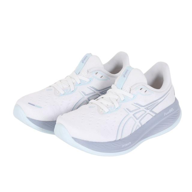 アシックス(ASICS)ランニングシューズ ゲルキュムラス26 ホワイト グレー 1012B599.102 スニーカー クッシ…