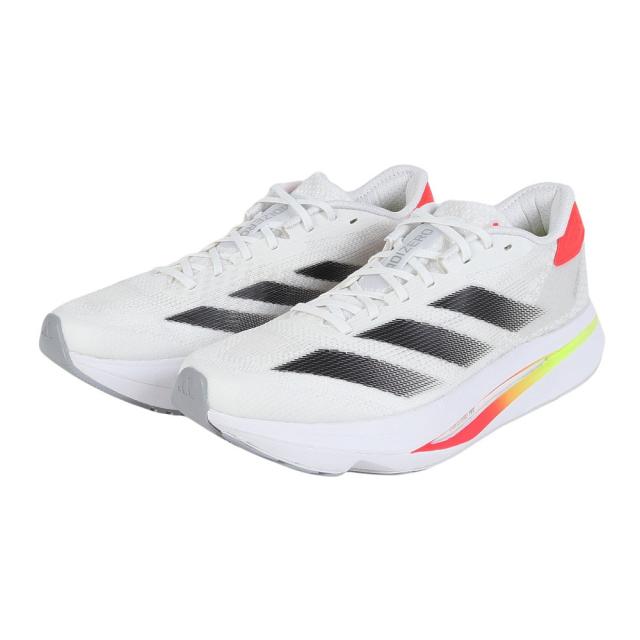 アディダス(adidas)ランニングシューズ アディゼロ SL2 ホワイト レッド JR0738 スニーカー ジョギング 軽量…