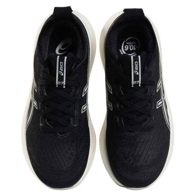 アシックス(ASICS)ランニングシューズ ゲルニンバス27 ワイド ブラック グレー 1012B752.002 スニーカー …