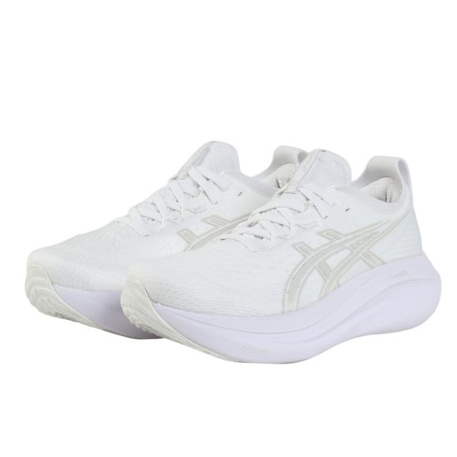 アシックス(ASICS)ランニングシューズ ゲルニンバス27 ホワイト グレー 1012B753.100 スニーカー クッショ…