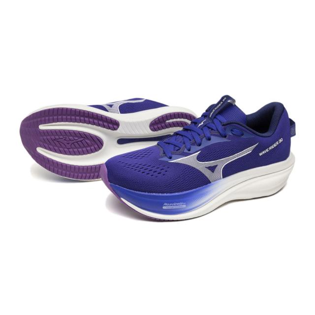 ミズノ(MIZUNO)ランニングシューズ ジョギングシューズ ウエーブライダー 30 ブルー ホワイト J1GW262073 …