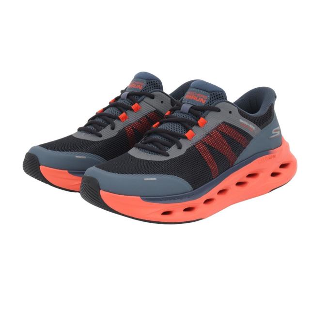 スケッチャーズ(SKECHERS)ウォーキングシューズ マックスクッショニング グライドステップ ネイビー オレンジ 2204…