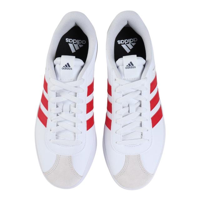 アディダス(adidas)スニーカー VLコート3.0 ホワイト レッド