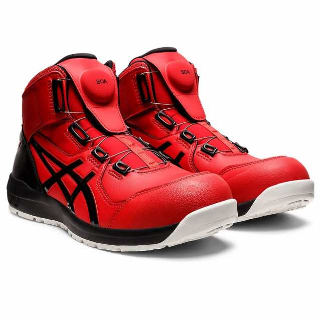 アシックス(ASICS)ワーキング シューズ ウィンジョブ CP304 BOA レッド ブラック 1271A030.600 ス…の通販は