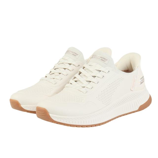 【ポイント10％！】スケッチャーズ(SKECHERS)カジュアルシューズ スリップインズ ボブス SQUAD 4-KEY LOOK オフホワイト …