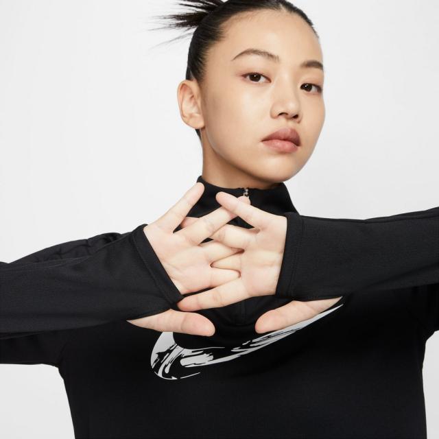 ナイキ(NIKE)スウッシュ ドライフィット 1/4ジップ ランニング ミッド