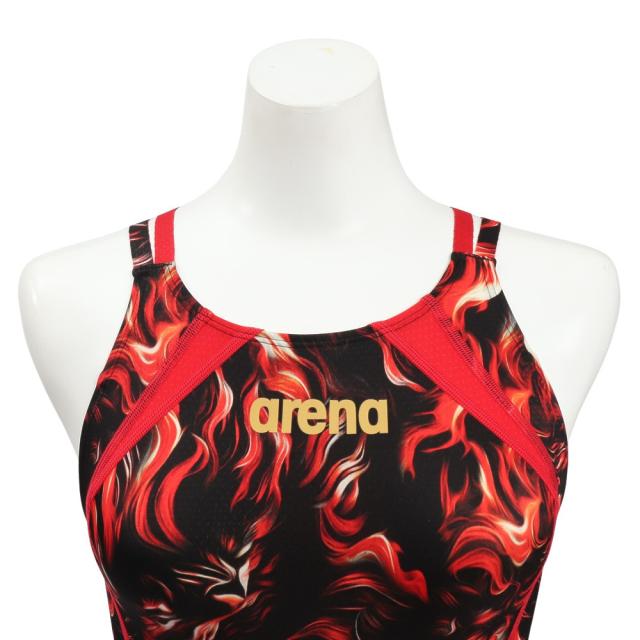 【ポイント10％！】アリーナ(ARENA)競泳水着 水泳 ダブルストラップ スパッツ WA承認モデル AS5FRCS8L BKRD レーシング水着…_4