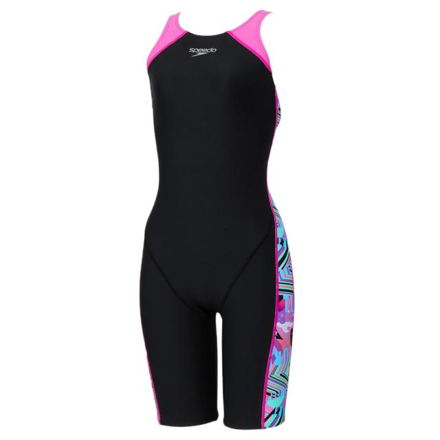 スピード(SPEEDO)競泳水着 レディース 水泳 ワーディングストライプスターンズパズルミニオープンバッグニースキン STW…