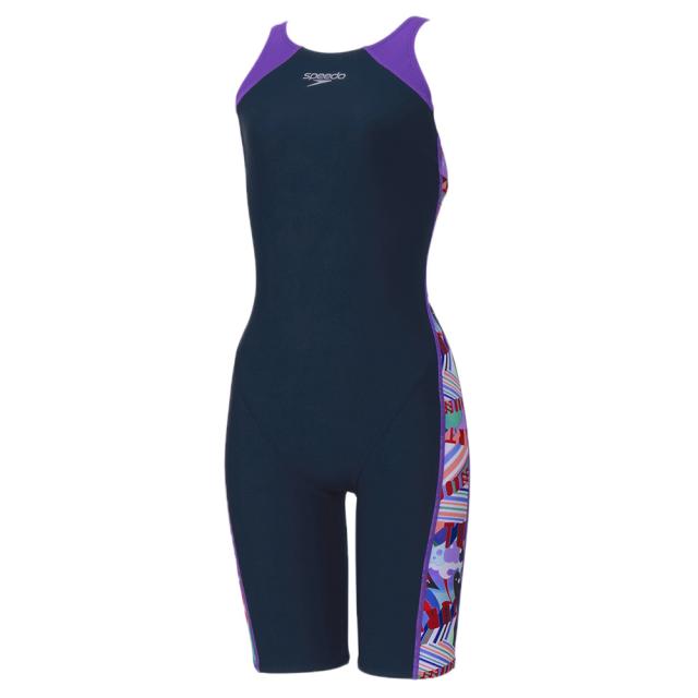 スピード(SPEEDO)競泳水着 レディース 水泳 ワーディングストライプスターンズパズルミニオープンバッグニースキン STW…