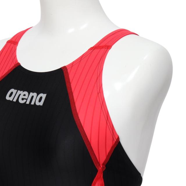 アリーナ(ARENA)競泳水着 水泳 アクアレーシング 黒×赤 S-3Lサイズ WA