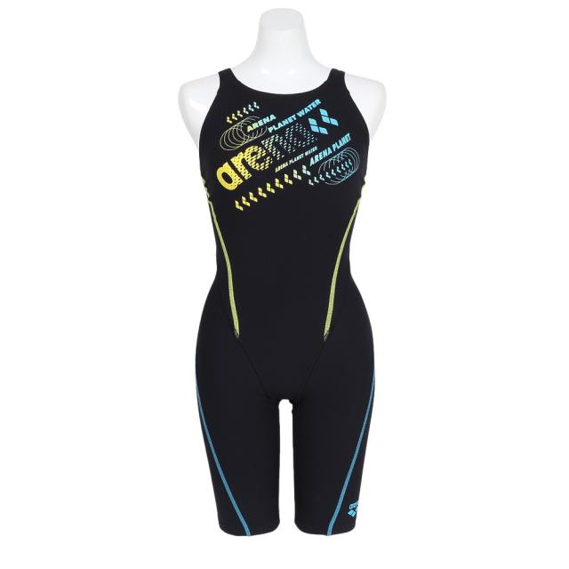 アリーナ(ARENA)競泳水着 水泳 トレーニングワンピース スパッツ ハーフレッグ AS6SWM40L BKBL(Lady’…