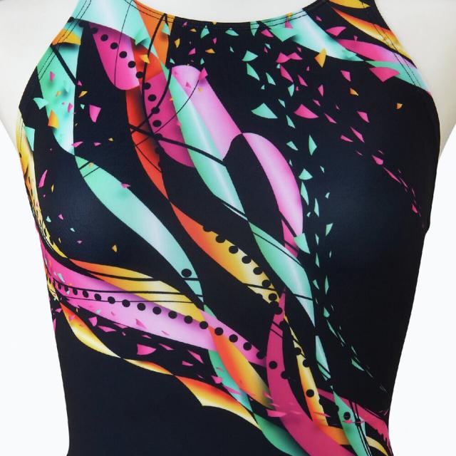 【ポイント5％！5/3 21:00〜22:59限定】ミズノ(MIZUNO)競泳水着 レディース 水泳 ST Graphic ハーフスーツ WA承認 黒×ピンク S-LLサイズ N…_3