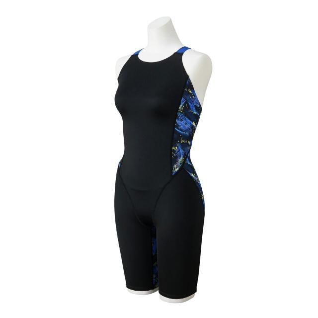 【ポイント10％！】ミズノ(MIZUNO)競泳水着 レディース 水泳 ST Graphic ハーフスーツ マスターズバック WA承認 黒×青 SS…