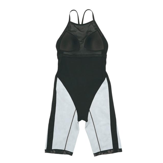 RA(RA)フィットネス水着 Hバックオールインワン NIGHT LEAVES 黒 S-L