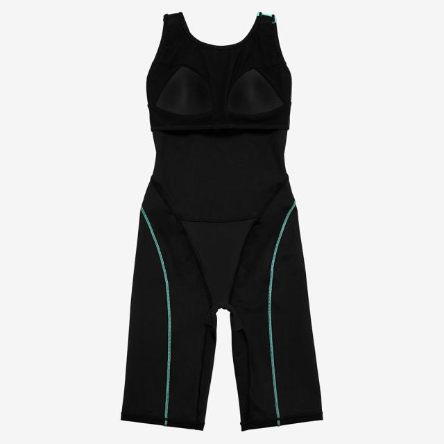 スピード(SPEEDO)フィットネス水着 レディース 水泳 モーフブレンドルースンニースキン 黒×緑 M-LLサイズ SFW1… スピード(SPEEDO)フィットネス水着 レディース 水泳 モーフブレンド