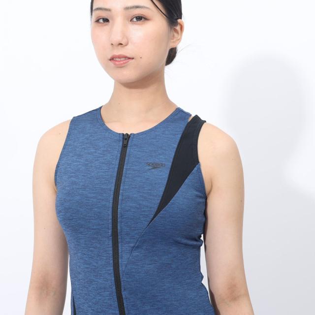 スピード(SPEEDO)フィットネス水着 レディース 水泳 ディアゴナ ジップ