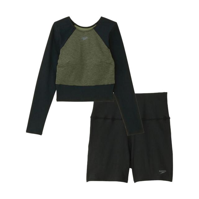 スピード(SPEEDO)フィットネス水着 水泳 ミニマムロングスリーブ 2点セット SFW22450 XH(Lady’s)