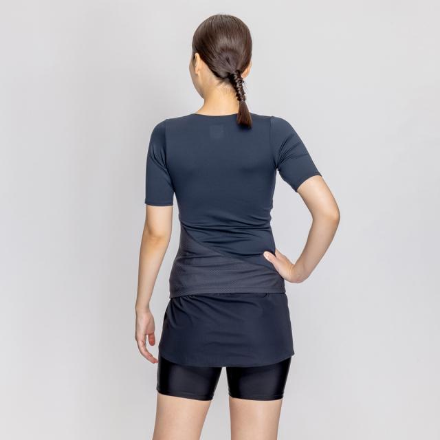 ナイキ(NIKE)フィットネス水着 レディース 水泳 ジップ付き半袖 2in1