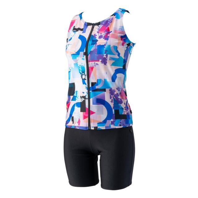 フットマーク(FOOTMARK)フィットネス水着 レディース 水泳 FM25 長持ちする水着セパレーツ 青 M-3Lサイズ 0…