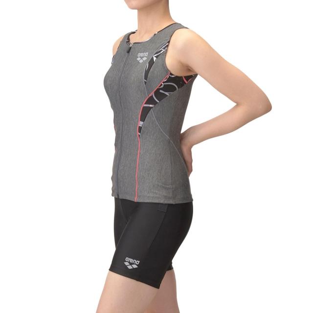 アリーナ(ARENA)フィットネス水着 水泳 すらっとセパ フィットネスセパレーツ グレー×黒 M-LLサイズ AS5SWF4… アリーナ(ARENA)フィットネス水着 水泳 すらっとセパ フィットネス