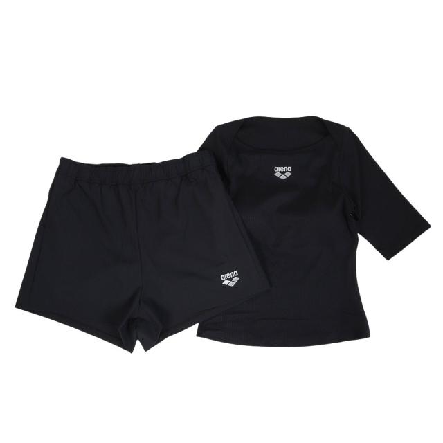【ポイント10％！】アリーナ(ARENA)フィットネス水着 レディース 水泳 フィットネスセパレーツ 上下セット AS6SWF50L BKBK(L…