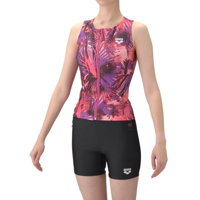 アリーナ(ARENA)フィットネス水着 レディース 水泳 フィットネスセパレーツ カバーバック AS6SWF52L PKBK(…