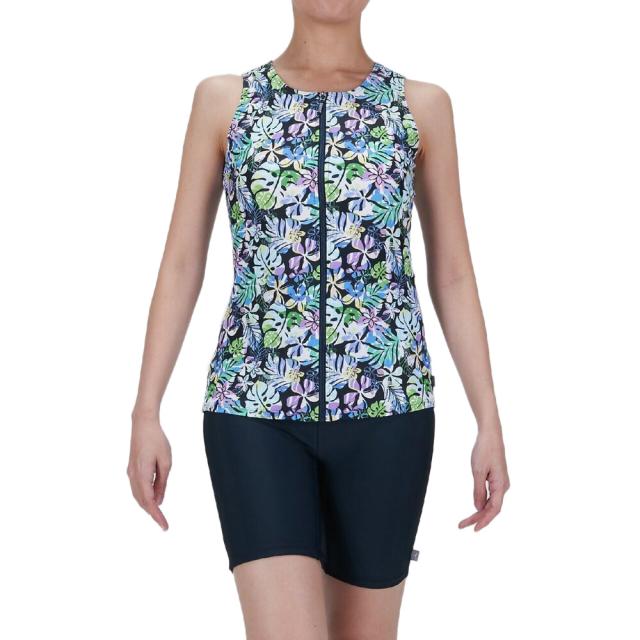 【ポイント5％！5/3 21:00〜22:59限定】ミズノ(MIZUNO)アクアフィットネス用水着 レディース 水泳 ドレスアップスイム FWセパレーツ めくれにくいボタン付 N…