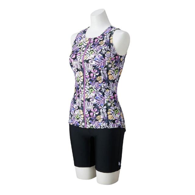 【ポイント5％！5/3 21:00〜22:59限定】ミズノ(MIZUNO)アクアフィットネス用水着 レディース 水泳 ドレスアップスイム FWセパレーツ めくれにくいボタン付 N…_1