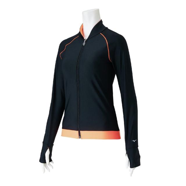 ミズノ(MIZUNO)水着 レディース 水泳 FWラッシュガード ベージュ×ブラック S-LLサイズ N2JAA83095 フ…