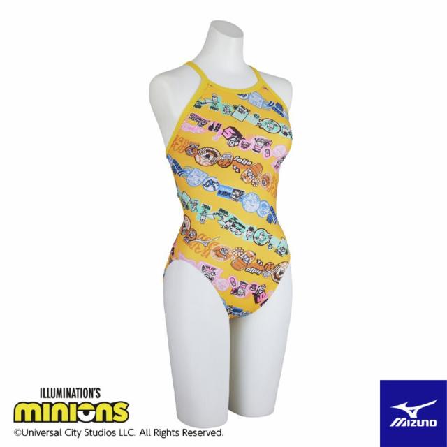 ミズノ(MIZUNO)競泳水着  ジュニア  女子  水泳  ミニオンミディアムカット  黄色 120-140センチ N2MA…