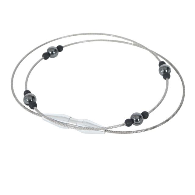 RAKUWA 磁気ネックレス EXTREME ステーション シルバー 50cm phiten