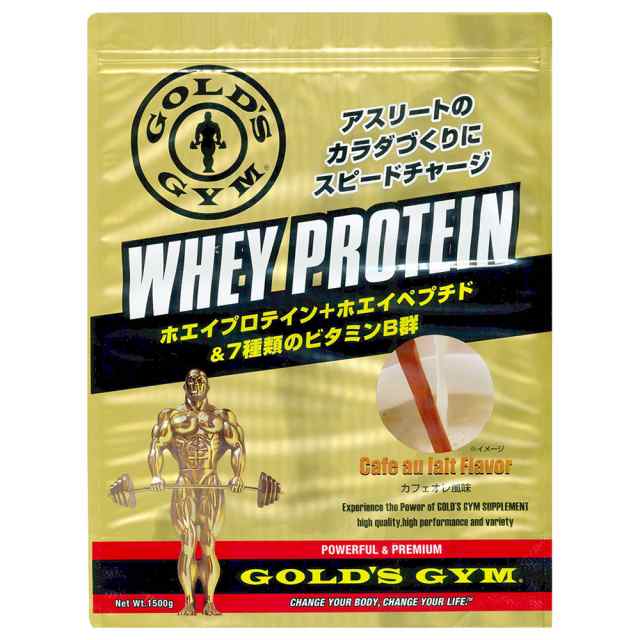 ゴールドジム(GOLD’S GYM)ホエイプロテインホエイペプチド 7種類のビタミンB群 カフェオレ風味 1500g(約75食…