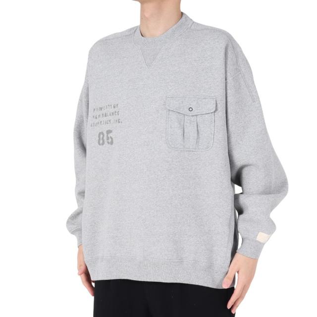 ニューバランス(new balance)1000 ステンシルスウェットクルーオーバーサイズフィット AMT35103AG(Me…