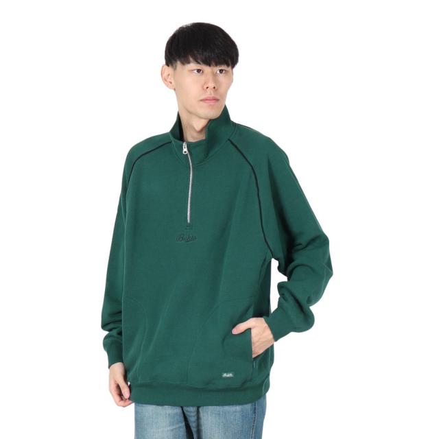 バクタ(BUKTA)ヘビーOZ裏毛ハーフジップ スウェットシャツ BU2415803:65:GREEN(Men’s)
