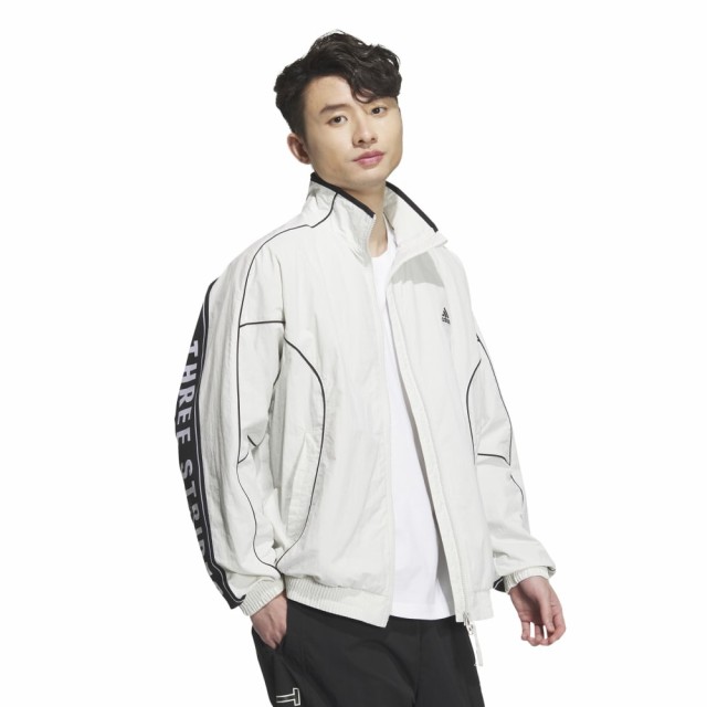 アディダス(adidas)ワーディング ルーズフィット シワ加工 ナイロンウーブン 起毛トリコット 裏地付きジャケット KWY…の通販は