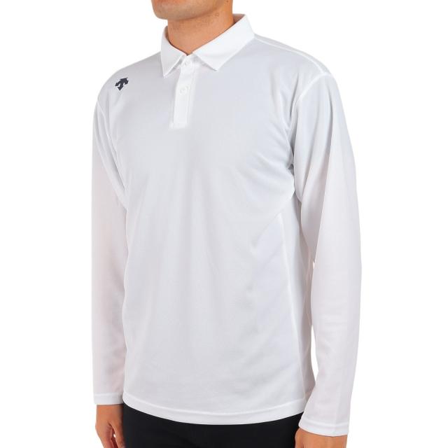 【ポイント10％！ 1/23 21:00〜22:59限定】デサント(DESCENTE)長袖ポロシャツ メンズ 白 ワンポイント DX-C2387XB WH(Men’s) 5,511円