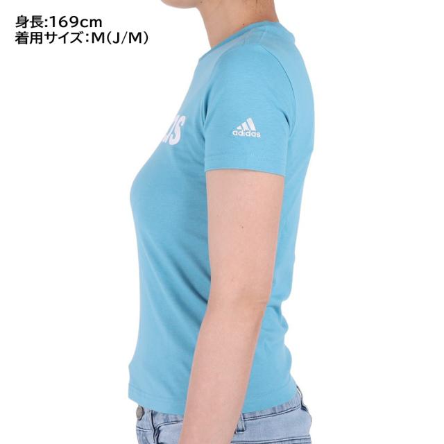 adidas 水色 半袖Tシャツ adidas スポーティー&リッチ 半袖Tシャツ 水色