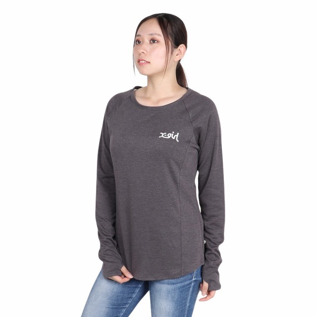 【ポイント10％！ 1/23 21:00〜22:59限定】エックスガール(X-gir)ATHLETIC 長袖Tシャツ 2 158246013008-CHARCOAL(Lady’s)