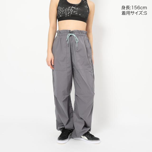【ポイント5％！5/3 21:00〜22:59限定】プーマ(PUMA)ESS エレベーテッド ウーブン パンツ 693756 15 GRY(Lady’s)_1