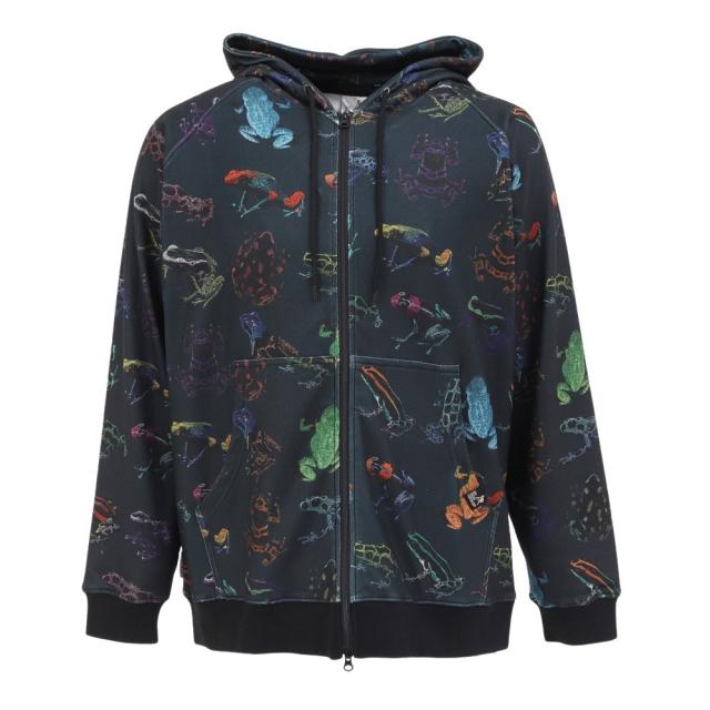 ゴースローキャラバン(GOSLOWCARAVAN)寝るまで気持ちいい総柄スムースジップフーディー 356101 BLU(Men…