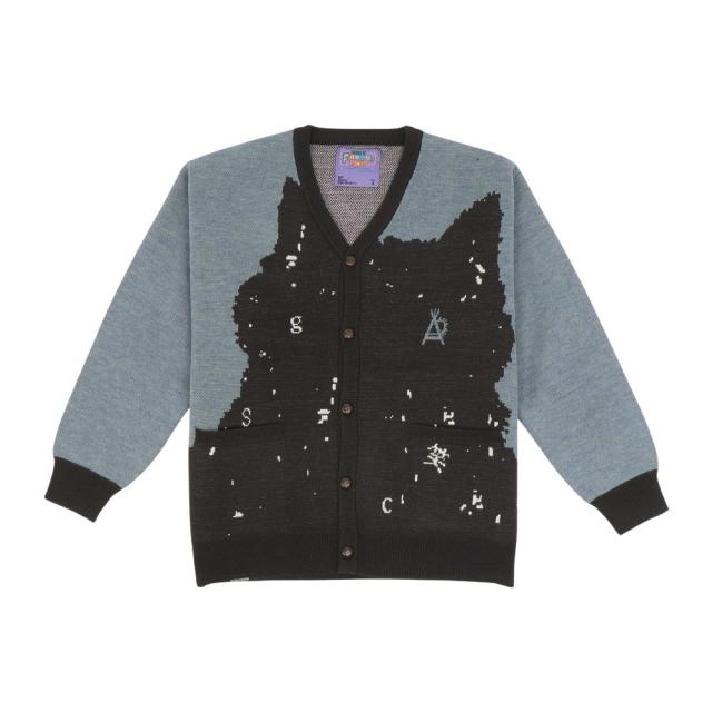 ゴースローキャラバン(GOSLOWCARAVAN)笑う柴犬 IMPACT ジャガードニットカーディガン 356106 SAX(…