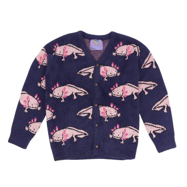 ゴースローキャラバン(GOSLOWCARAVAN)ウーパールーパーシャギー MIX ジャガードニットカーディガン 356108…